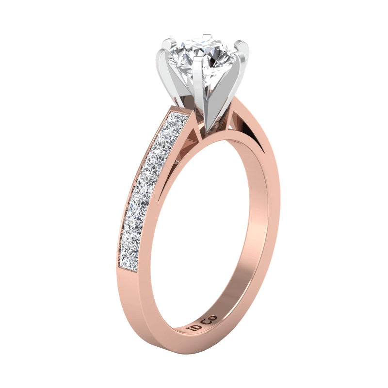 Pave Diamond Engagement Ring Calla 14K Rose Gold