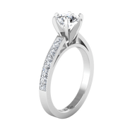 Round Diamond Pave Engagement Ring Calla 14K White Gold