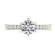 Pave Diamond EngagementRing Calla 14K Yellow Gold