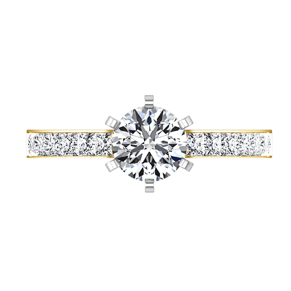 Pave Diamond EngagementRing Calla 14K Yellow Gold