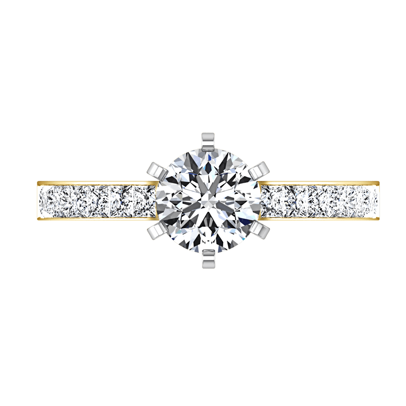 Pave Diamond EngagementRing Calla 14K Yellow Gold