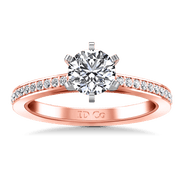 Pave Diamond Engagement Ring Ashley 14K Rose Gold