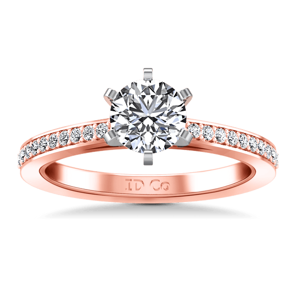 Pave Diamond Engagement Ring Ashley 14K Rose Gold
