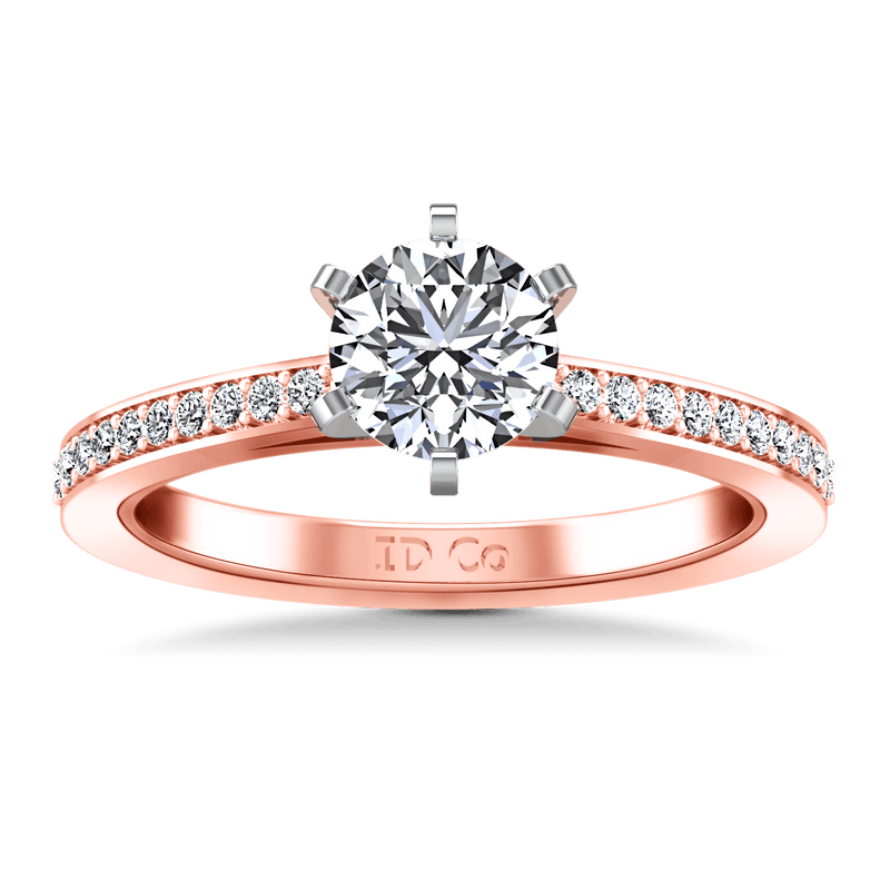 Pave Diamond Engagement Ring Ashley 14K Rose Gold