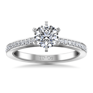 Round Diamond Pave Engagement Ring Ashley 14K White Gold