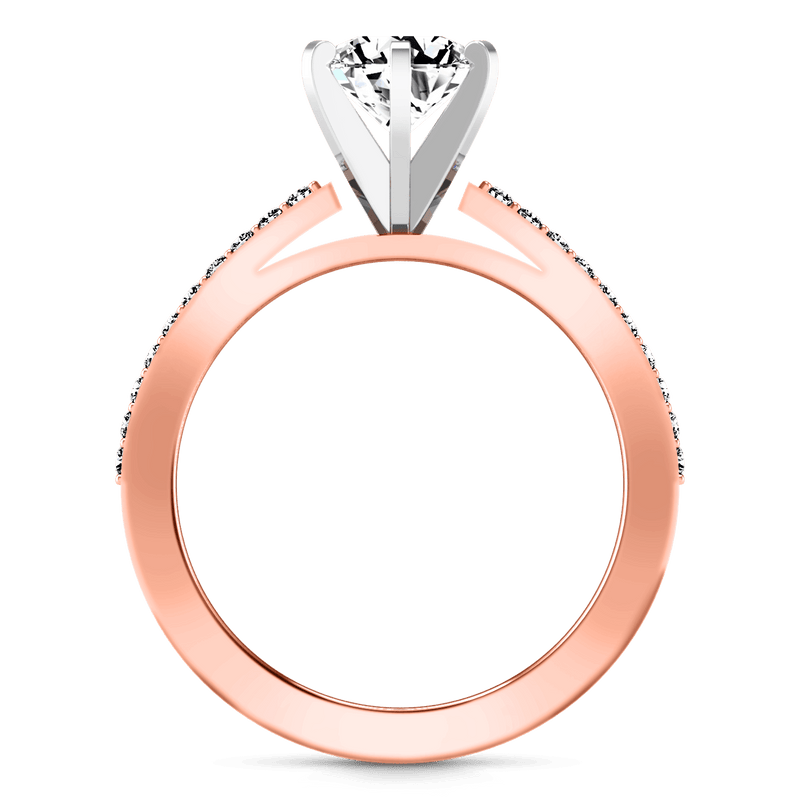 Pave Diamond Engagement Ring Ashley 14K Rose Gold
