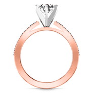 Pave Diamond Engagement Ring Ashley 14K Rose Gold