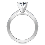 Round Diamond Pave Engagement Ring Ashley 14K White Gold