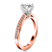 Pave Diamond Engagement Ring Ashley 14K Rose Gold