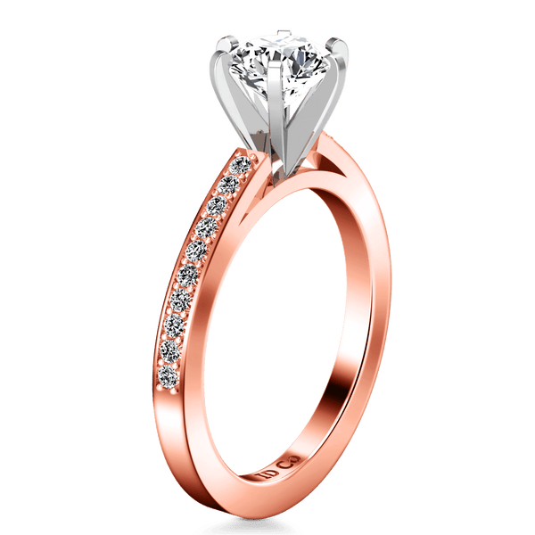 Pave Diamond Engagement Ring Ashley 14K Rose Gold