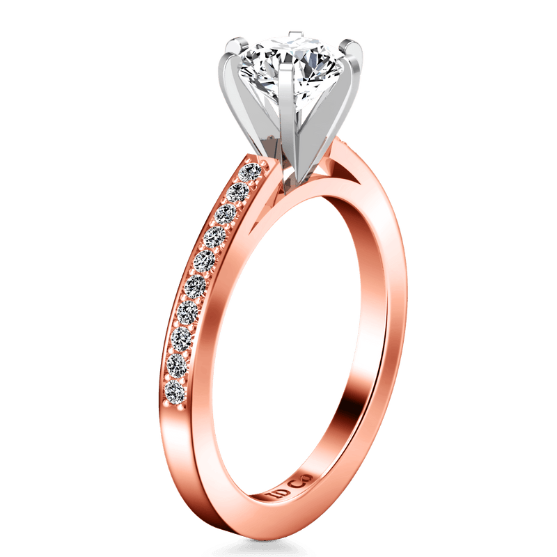 Pave Diamond Engagement Ring Ashley 14K Rose Gold