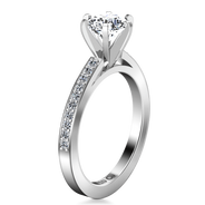 Round Diamond Pave Engagement Ring Ashley 14K White Gold