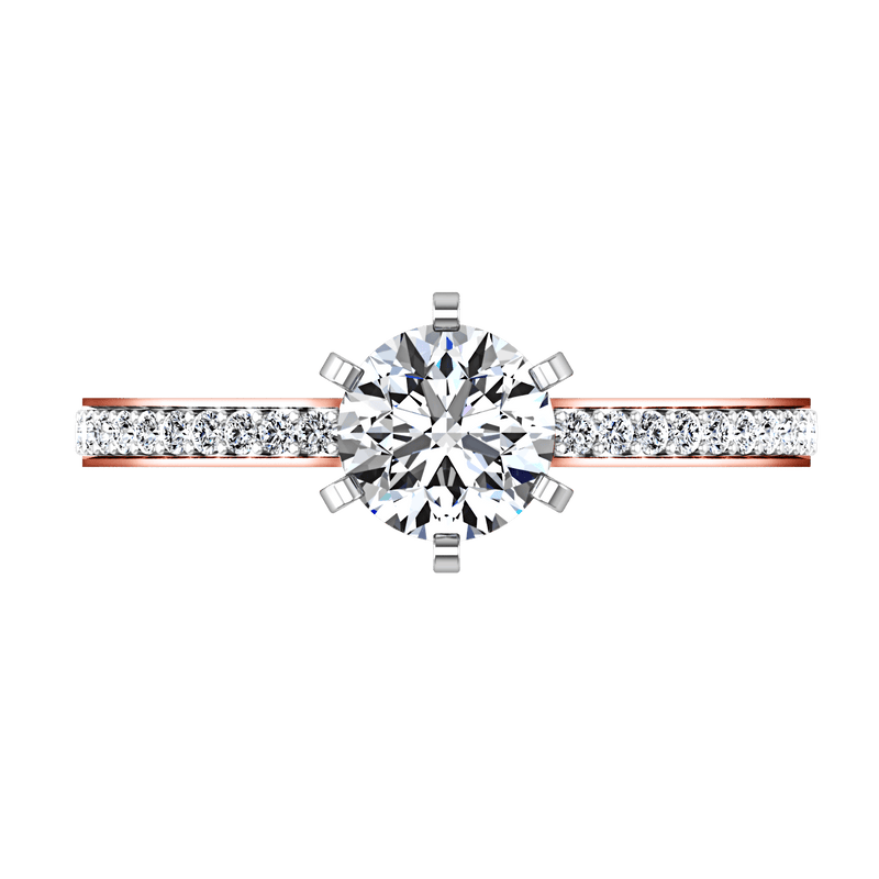 Pave Diamond Engagement Ring Ashley 14K Rose Gold