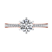 Pave Diamond Engagement Ring Ashley 14K Rose Gold
