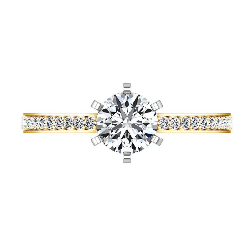 Pave Diamond EngagementRing Ashley 14K Yellow Gold