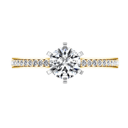 Pave Diamond EngagementRing Ashley 14K Yellow Gold