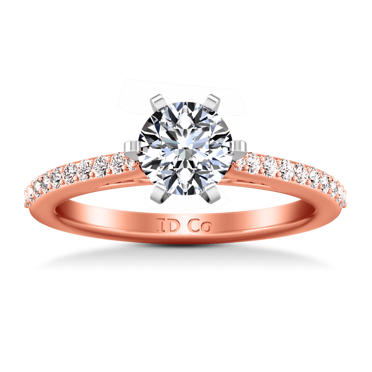 Pave Diamond Engagement Ring Juliette 14K Rose Gold