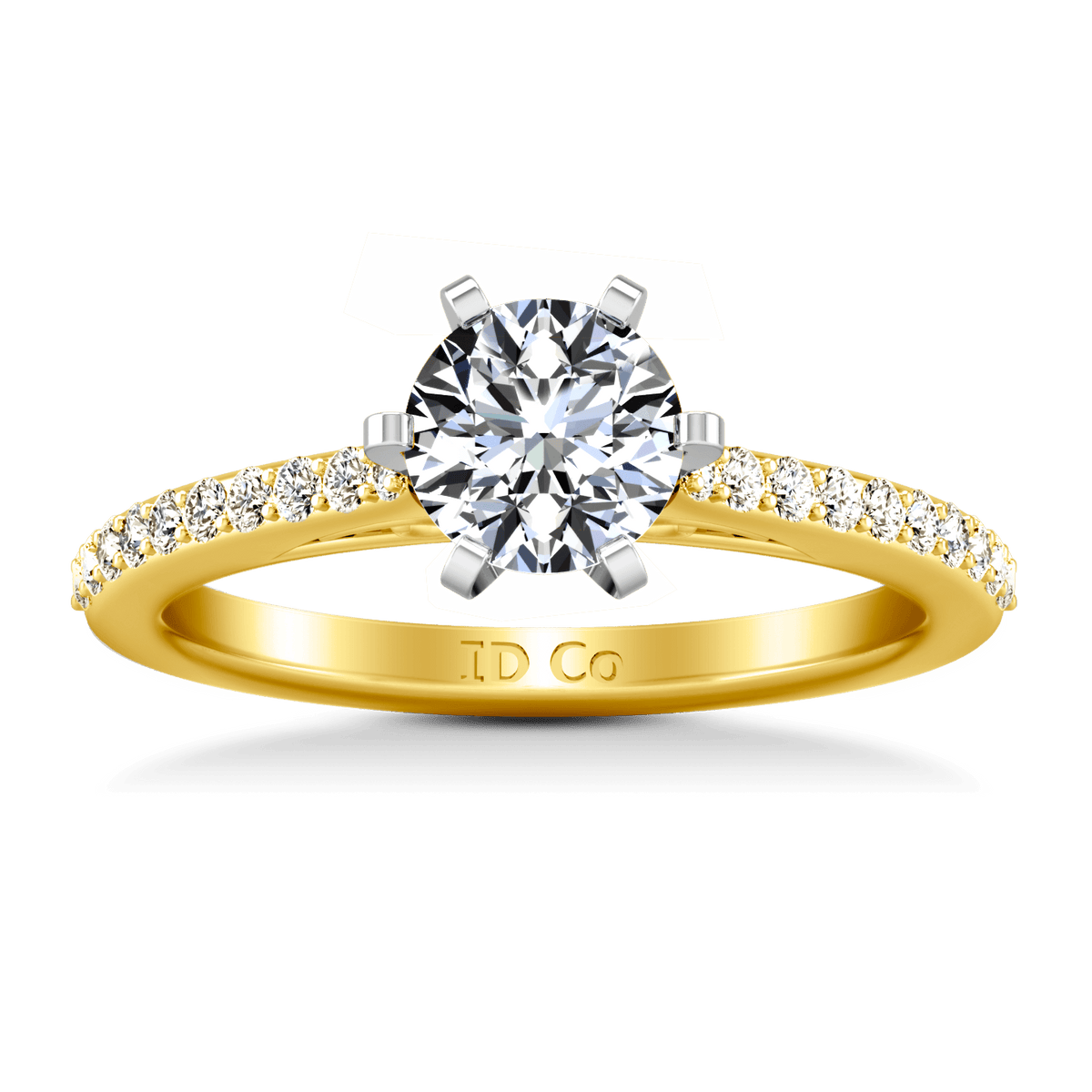 Pave Diamond EngagementRing Juliette 14K Yellow Gold