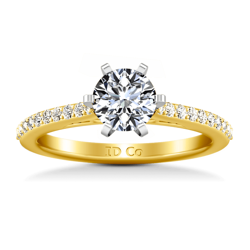 Pave Diamond EngagementRing Juliette 14K Yellow Gold