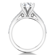 Round Diamond Pave Engagement Ring Juliette 14K White Gold