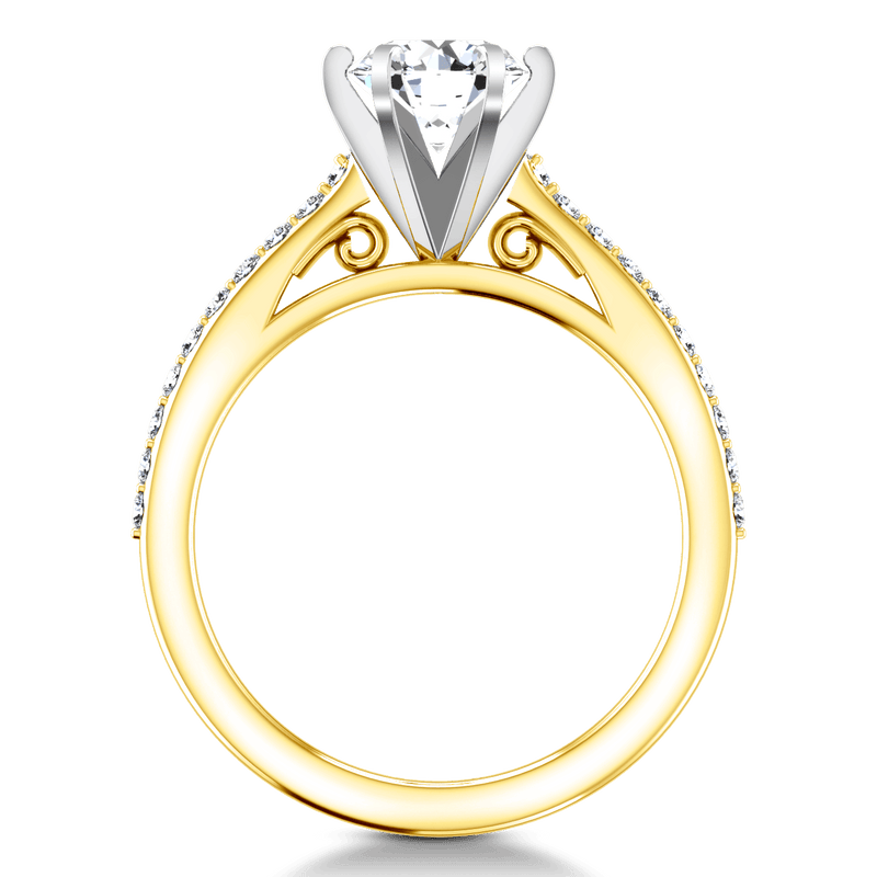 Pave Diamond EngagementRing Juliette 14K Yellow Gold