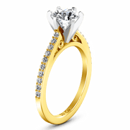 Pave Diamond EngagementRing Juliette 14K Yellow Gold