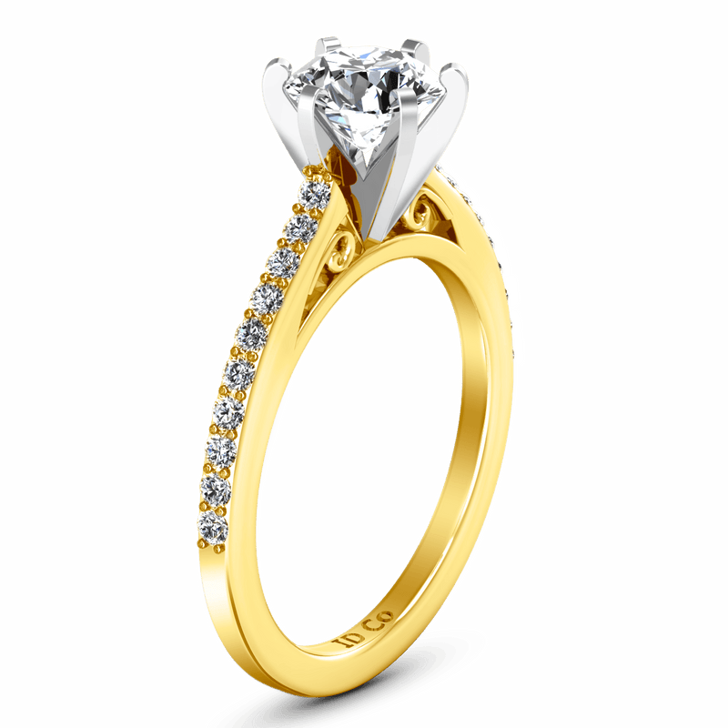 Pave Diamond EngagementRing Juliette 14K Yellow Gold