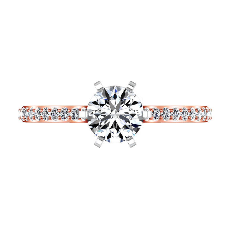 Pave Diamond Engagement Ring Juliette 14K Rose Gold