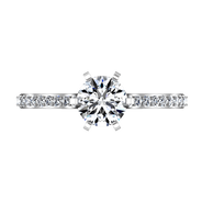 Round Diamond Pave Engagement Ring Juliette 14K White Gold