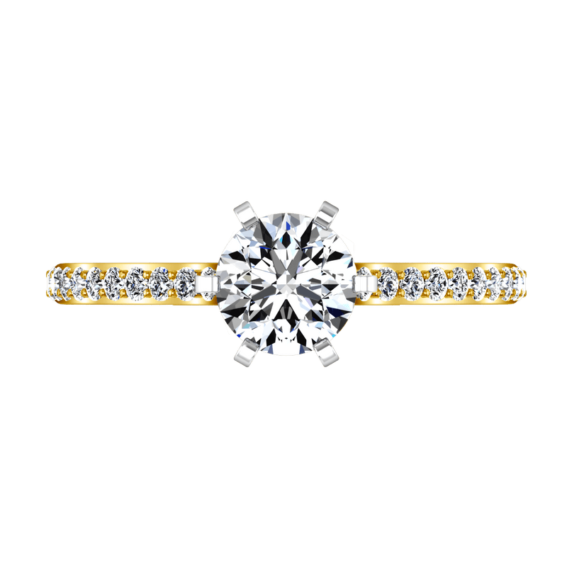 Pave Diamond EngagementRing Juliette 14K Yellow Gold