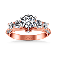 Pave Diamond Engagement Ring Regal 14K Rose Gold