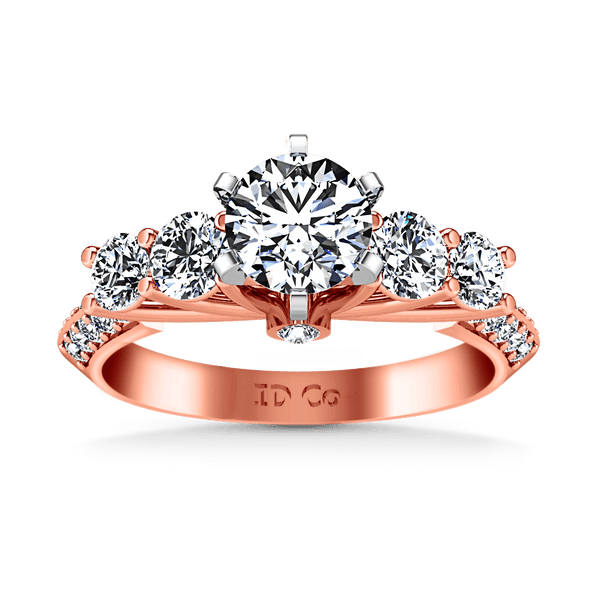 Pave Diamond Engagement Ring Regal 14K Rose Gold