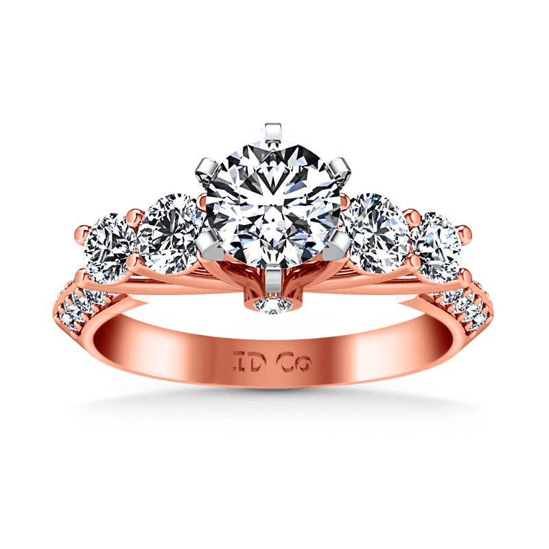 Pave Diamond Engagement Ring Regal 14K Rose Gold