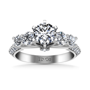 Round Diamond Pave Engagement Ring Regal 14K White Gold