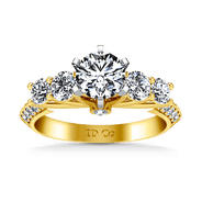 Pave Diamond EngagementRing Regal 14K Yellow Gold