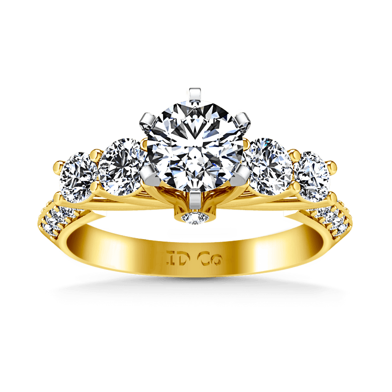Pave Diamond EngagementRing Regal 14K Yellow Gold
