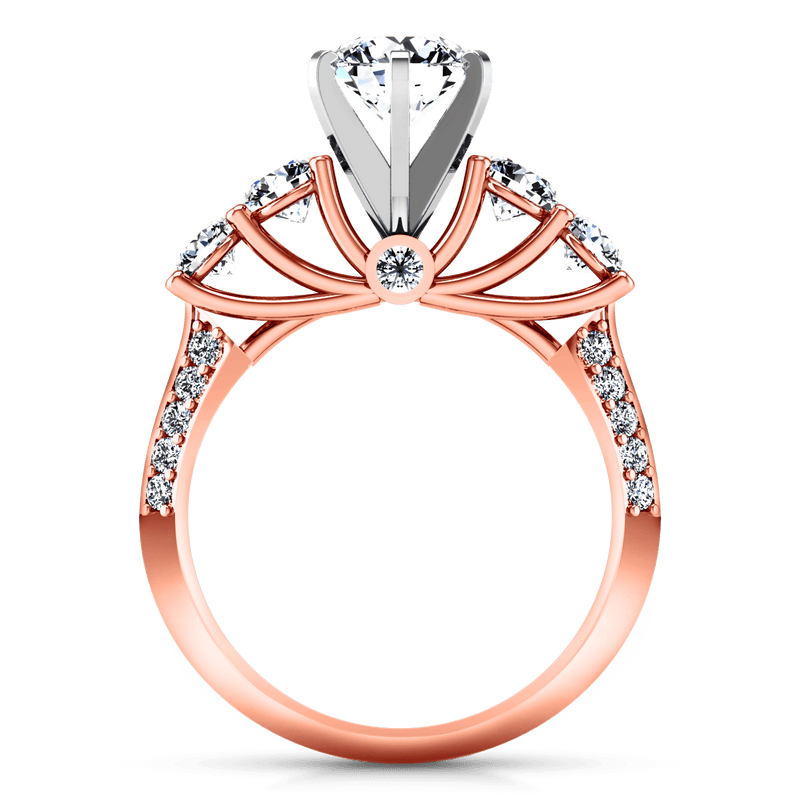 Pave Diamond Engagement Ring Regal 14K Rose Gold