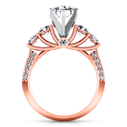 Pave Diamond Engagement Ring Regal 14K Rose Gold