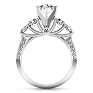 Round Diamond Pave Engagement Ring Regal 14K White Gold