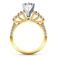 Pave Diamond EngagementRing Regal 14K Yellow Gold