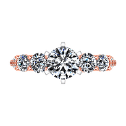 Pave Diamond Engagement Ring Regal 14K Rose Gold