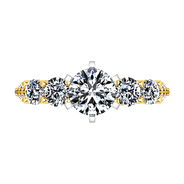 Pave Diamond EngagementRing Regal 14K Yellow Gold