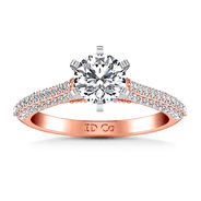 Pave Diamond Engagement Ring Royal 14K Rose Gold