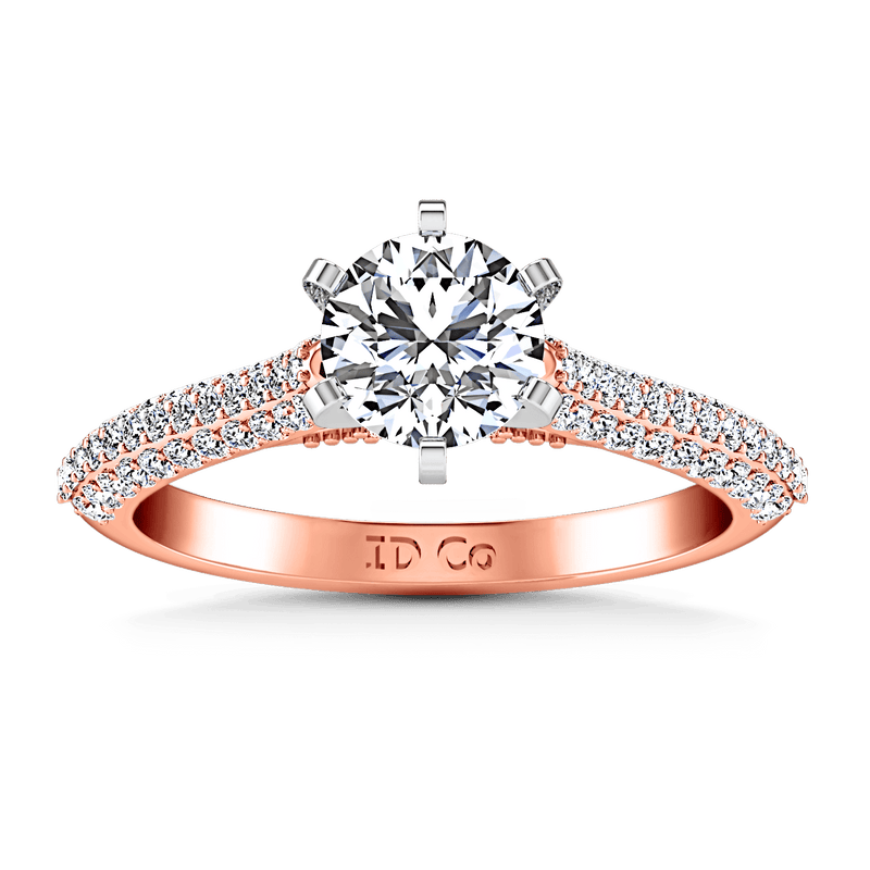 Pave Diamond Engagement Ring Royal 14K Rose Gold