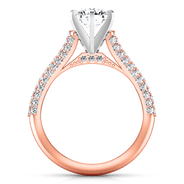 Pave Diamond Engagement Ring Royal 14K Rose Gold