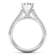 Pave Round Diamond Engagement Ring Royal 14K White Gold