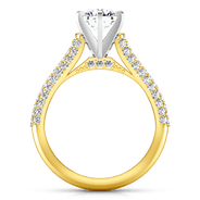 Pave Diamond EngagementRing Royal 14K Yellow Gold