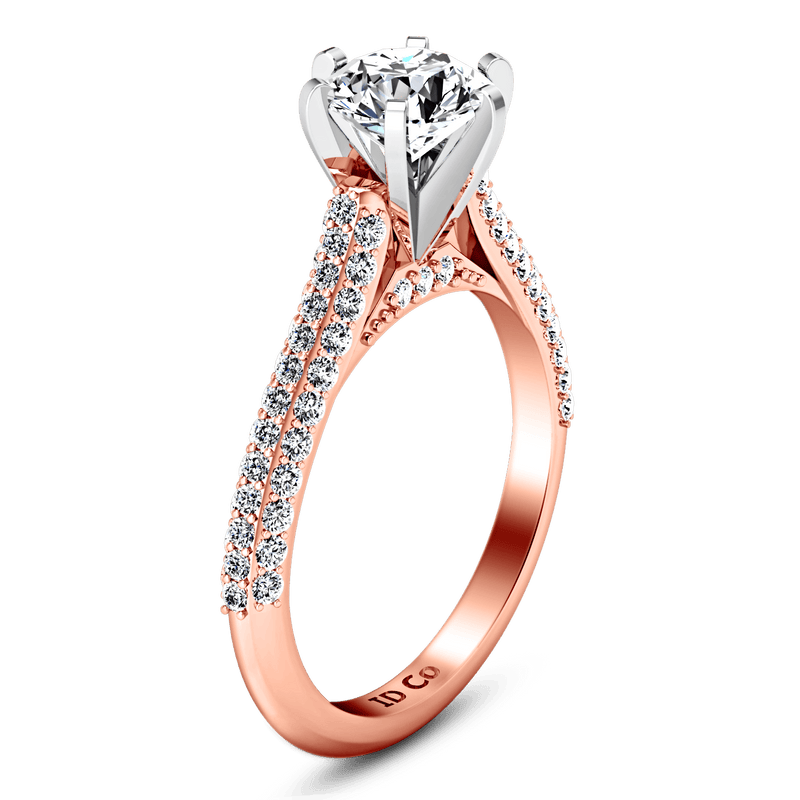 Pave Diamond Engagement Ring Royal 14K Rose Gold