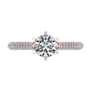Pave Diamond Engagement Ring Royal 14K Rose Gold
