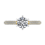 Pave Diamond EngagementRing Royal 14K Yellow Gold